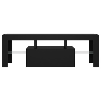 vidaXL Szafka pod TV z oświetleniem LED, czarna, 120x35x40 cm