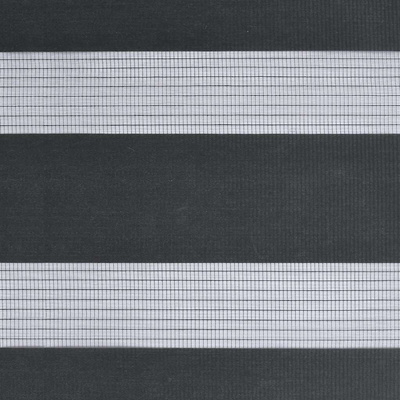 Roleta zebra, czarna, szerokość tkaniny 155,9 cm, poliester