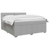 Łóżko z box spring LED z materacem jasnoszary 180 x 200 cm