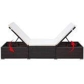 vidaXL Leżaki ze stolikiem, 2 szt., polirattan, brązowe