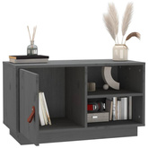 vidaXL Szafka pod TV, szara, 70x34x40 cm, lite drewno sosnowe