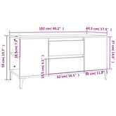 Szafka pod TV, czarna, 102x44,5x50 cm, materiał drewnopochodny vidaXL