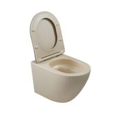 MISKA WC PODWIESZANA, QFS, TAVRO OKRĄGŁA, Z DESKĄ WOLNOOPAD CAPPUCCINO