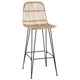 Stołek barowy 2 szt. naturalny 44 x 55 x 109 cm Rattan i Stal