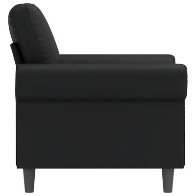 Fotel, czarny, 60 cm, obity sztuczną skórą