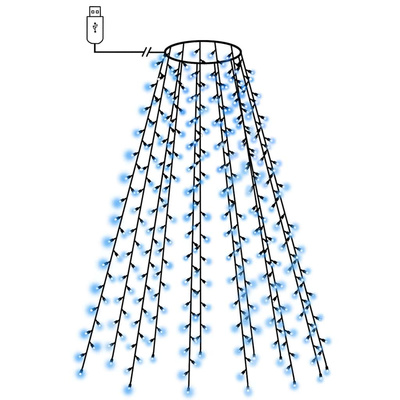 Siatka lampek choinkowych, 150 niebieskich diod LED, 150 cm