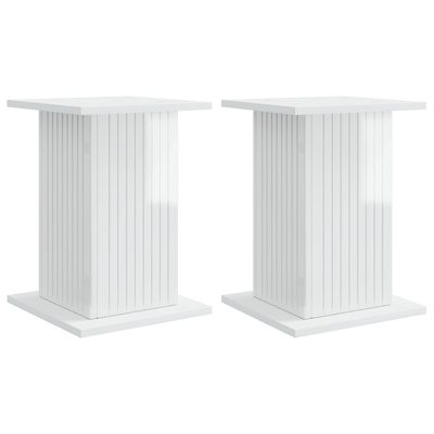 Stojak na rośliny 2 pcs Biały wysoki połysk 30,5 x 30 x 43 cm