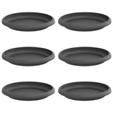 Okrągły Talerzyk Kwiatowy 6 pcs Czarny ? 15,5 x 2 cm