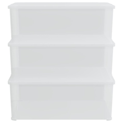 Plastikowe pojemniki do przechowywania, 3 szt, 10L, sztaplowane