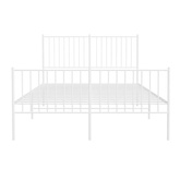 Metalowa rama łóżka z wezgłowiem i zanóżkiem, biała, 140x190 cm