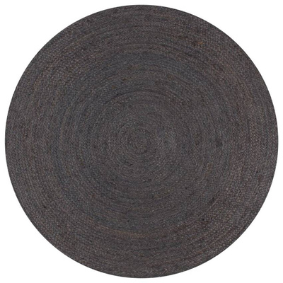 vidaXL Ręcznie wykonany dywan z juty, okrągły, 120 cm, ciemnoszary
