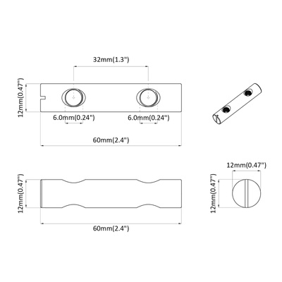 Nakrętka 2 szt. Powlekana cynkiem 60 x 12 mm Żelazo
