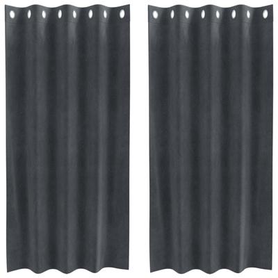 Zasłony zaciemniające 2 pcs Jasnoszary 140 x 175 cm Aksamit