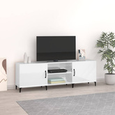 Szafka pod TV, wysoki połysk, biała, 150x30x50 cm vidaXL