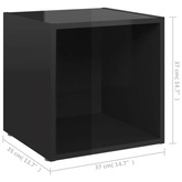 vidaXL Szafka pod TV, wysoki połysk, czarna, 37x35x37 cm