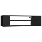 Wisząca szafka TV, czarna, 100x30x26,5 cm
