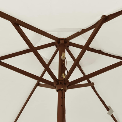 Parasol ogrodowy na drewnianym słupku, piaskowy, 196x231 cm