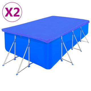 Plandeki na basen, 2 szt., PE, prostokątne, 90 g/m?, 394x207 cm