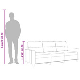 Sofa 3-osobowa, kolor taupe, 180 cm, tapicerowana tkaniną