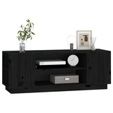 vidaXL Szafka pod TV, czarna, 110x35x40,5 cm, lite drewno sosnowe