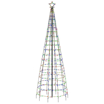 vidaXL Choinka z lampek, z kołkami, 570 kolorowych LED, 300 cm