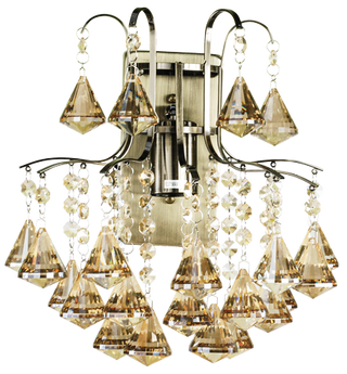 Lampa ścienna kinkiet kryształowy MONTE CARLO 1x60W E27 złoty