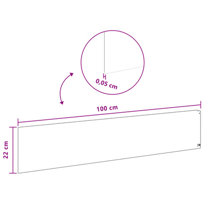 Krawężnik do trawnika 10 szt. 100 x 22 cm Stal Biały
