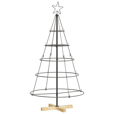 Choinka Stożkowa Świąteczna z podstawą Czarny 126 cm Stal