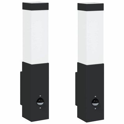 Zewnętrzna lampa ścienna 2 pcs Czarny 10.5 x 6 x 33 cm
