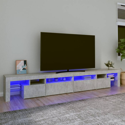 vidaXL Szafka pod TV z oświetleniem LED, szarość betonu, 260x36,5x40cm