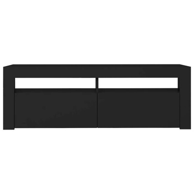 vidaXL Szafka pod TV z oświetleniem LED, czarna, 120x35x40 cm