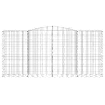 Kosze gabionowe, 8 szt, 400x50x180/200 cm, galwanizowane żelazo