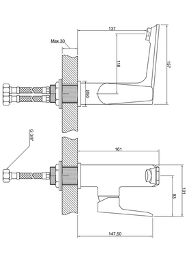 umywalkowa Dokos chrom Invena Bateria