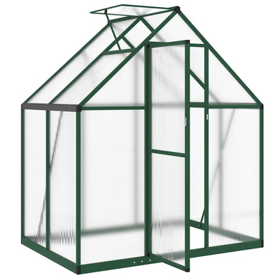 Szklarnia z ramą podstawy, zielona, 169x114x195 cm, aluminium