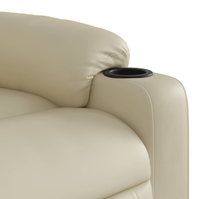 vidaXL Rozkładany fotel masujący, elektryczny, kremowy, sztuczna skóra wariant 6
