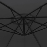 Parasol wiszący z aluminiowym słupkiem, 350 cm, czarny