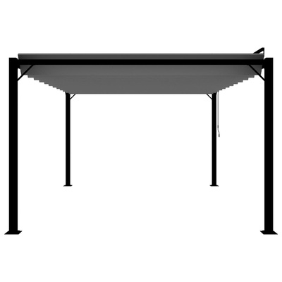 vidaXL Altana z żaluzjowym dachem 3x4 m, antracyt, tkanina i aluminium