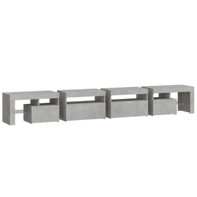 Szafka pod TV z oświetleniem LED, szarość betonu, 260x36,5x40cm vidaXL