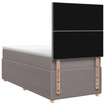 Łóżko z box spring LED z materacem Ciemnoszary 100 x 200 cm