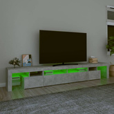 vidaXL Szafka pod TV z oświetleniem LED, szarość betonu, 260x36,5x40cm