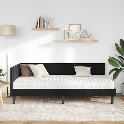 Rama Łóżka Narożnego z Materacem 2 szt. Czarny 100 x 200 cm