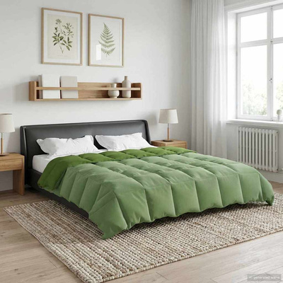 Kołdra na cały rok Kwiłtowany Zielony 200 x 220 cm Mikrofibra