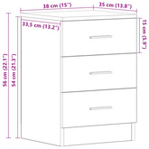 Szafka nocna, biała, 38x35x56 cm, materiał drewnopochodny