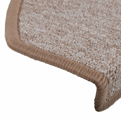 Maty na schody 15 szt. 65x24x4 cm Jasnobrązowe, półokrągłe, duże