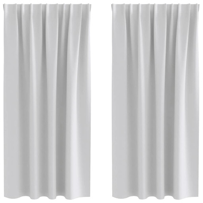 Firany blackout z kółkami 2 pcs Jasnoszary 175 x 140 cm