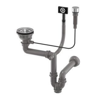 Odpływ automatyczny  TWIST 3 1/2" z syfonem 1-komorowy stal (GRANIT-pionowy), save space, eco