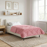 Zimowa Kołdra Różowy 140 x 220 cm Mikrofibra i Fleece Teddy