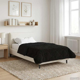 Zimowa Kołdra Czarny 155 x 200 cm Mikrofibra i Fleece Teddy
