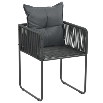 vidaXL 7-częściowy zestaw mebli ogrodowych, rattan PVC, czarno-brązowy