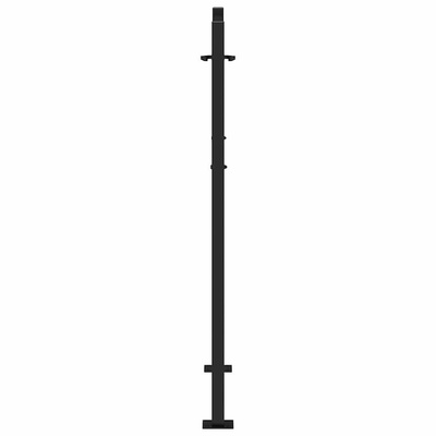 Brama ogrodowa czarna 100x125 cm Stalowy wzór płomienia